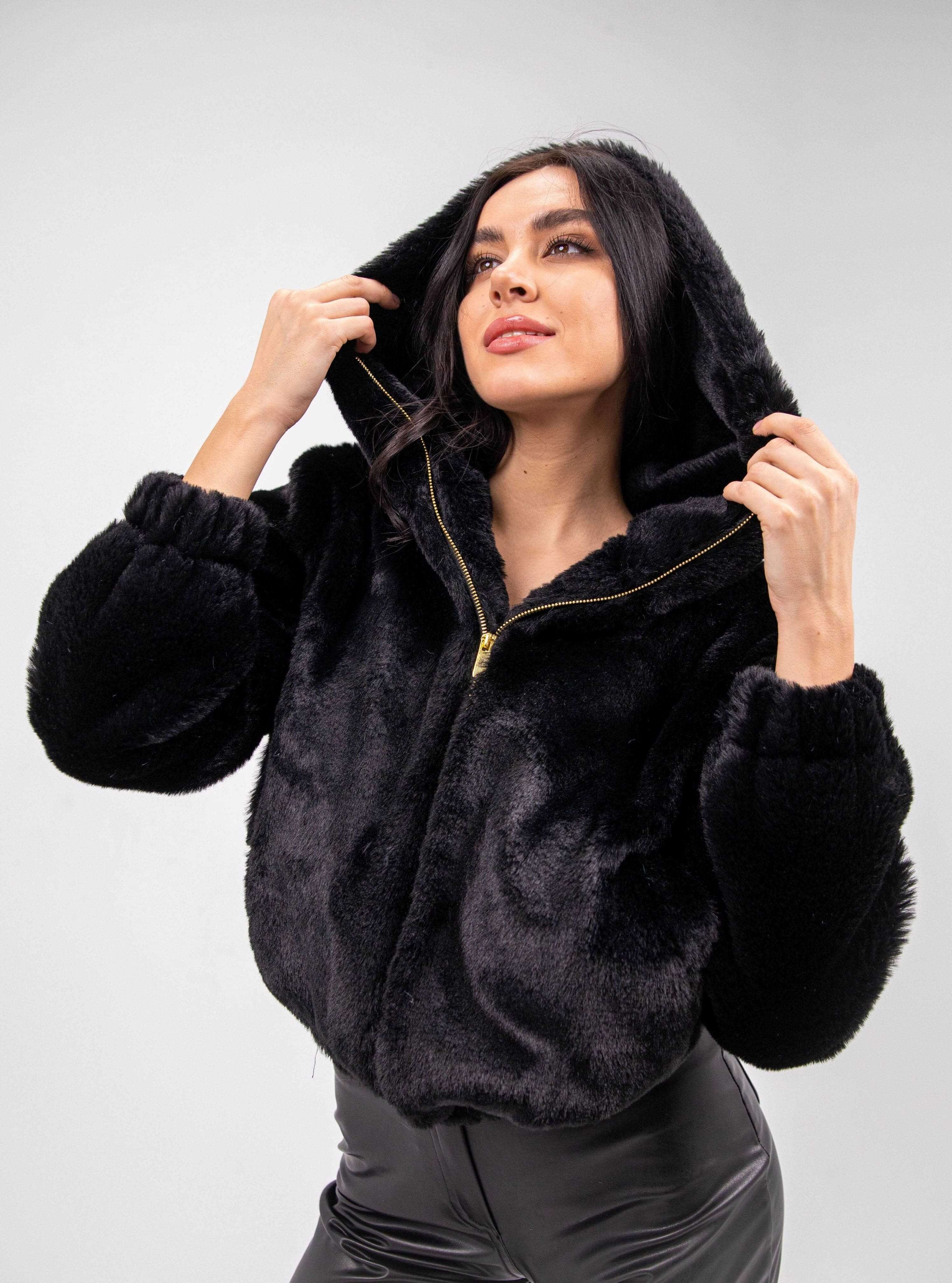 FAUX FUR HOODED JACKET