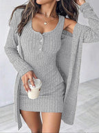 Women'S Striped Dress Set, Casual Style, Comfortable Fabric, Fashion Design, Perfect for Daily Wear, Clothes