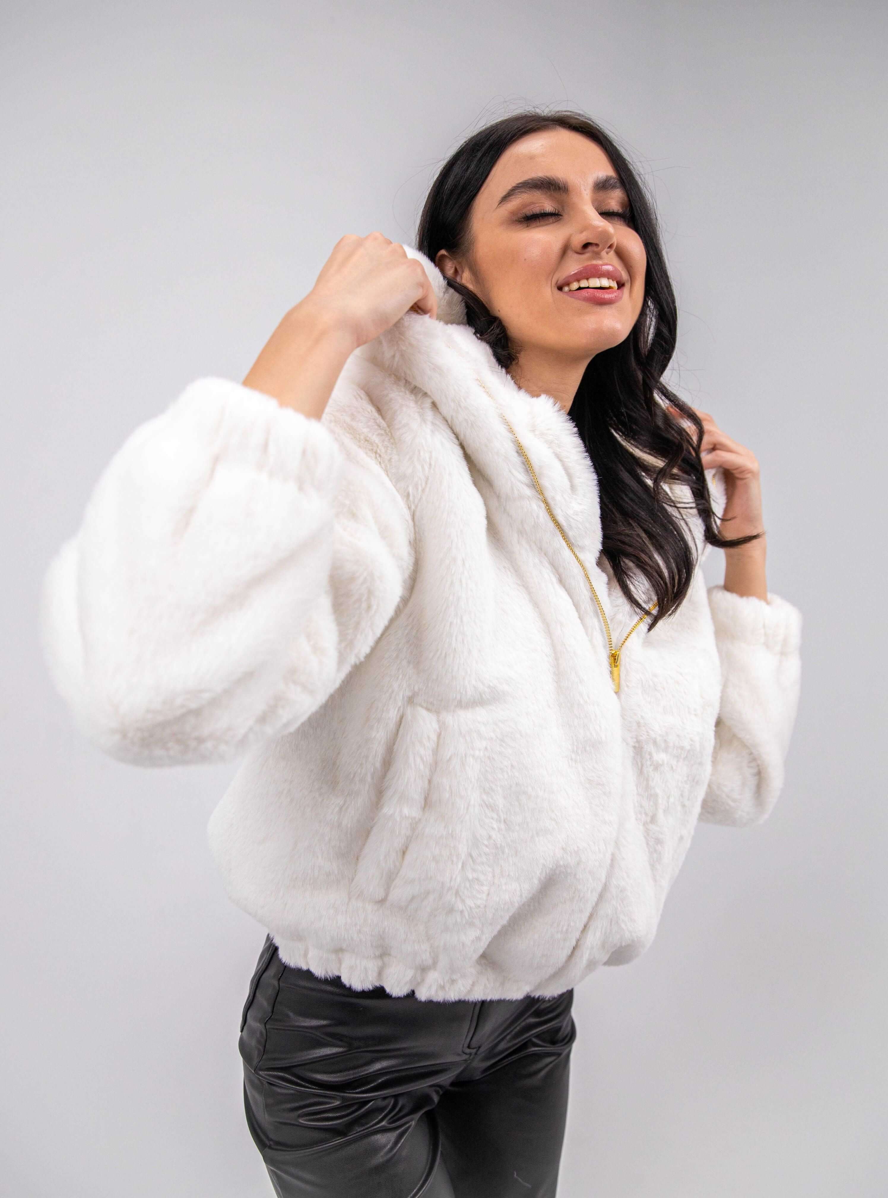 FAUX FUR HOODED JACKET