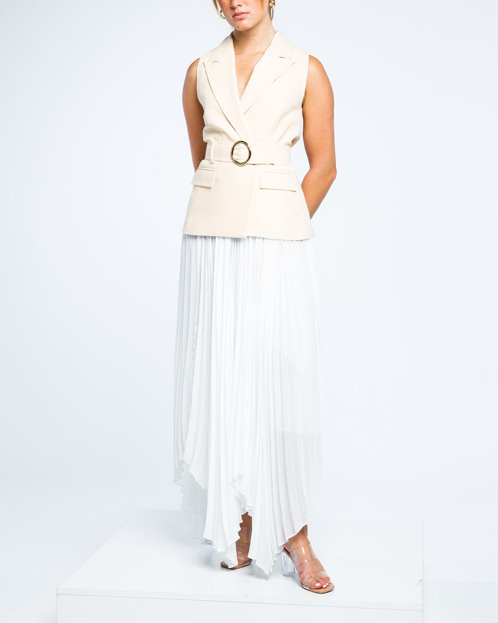 BELTED WAISTCOAT DRESS