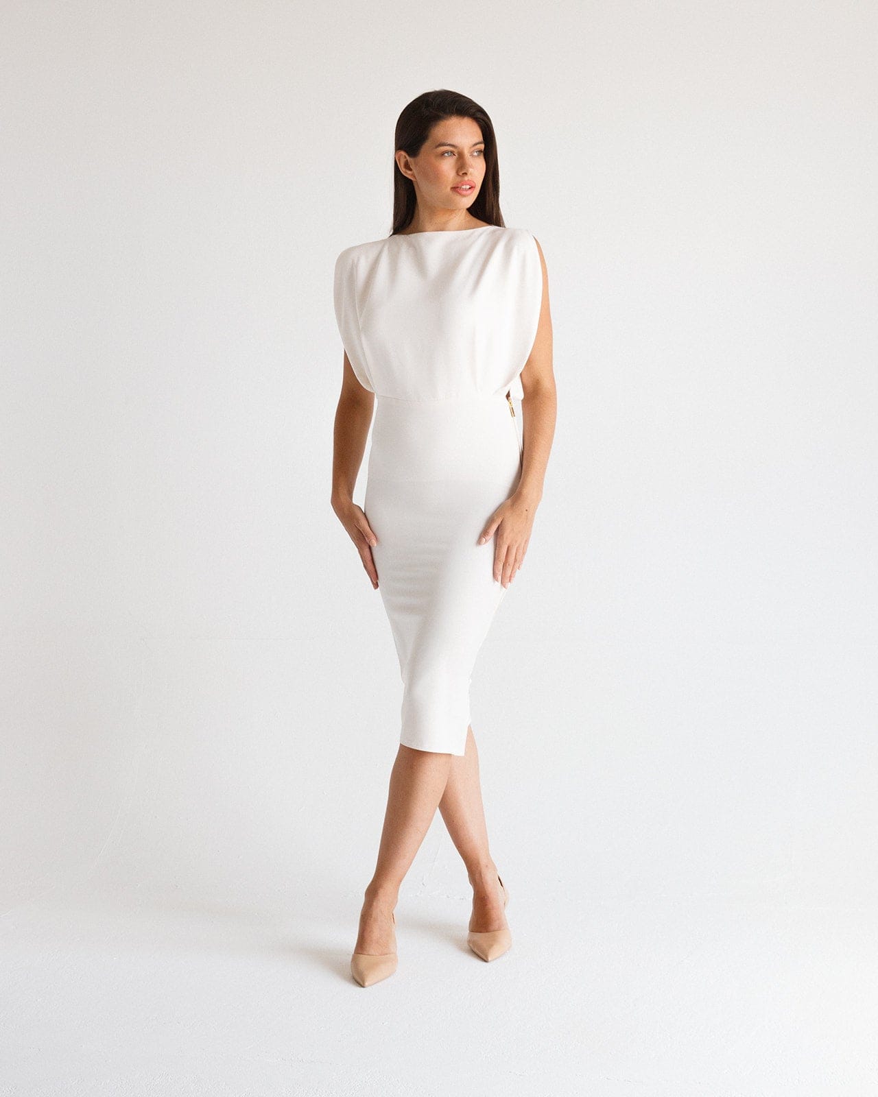 BUTTERFLY ZIP-DETAIL MINIDRESS