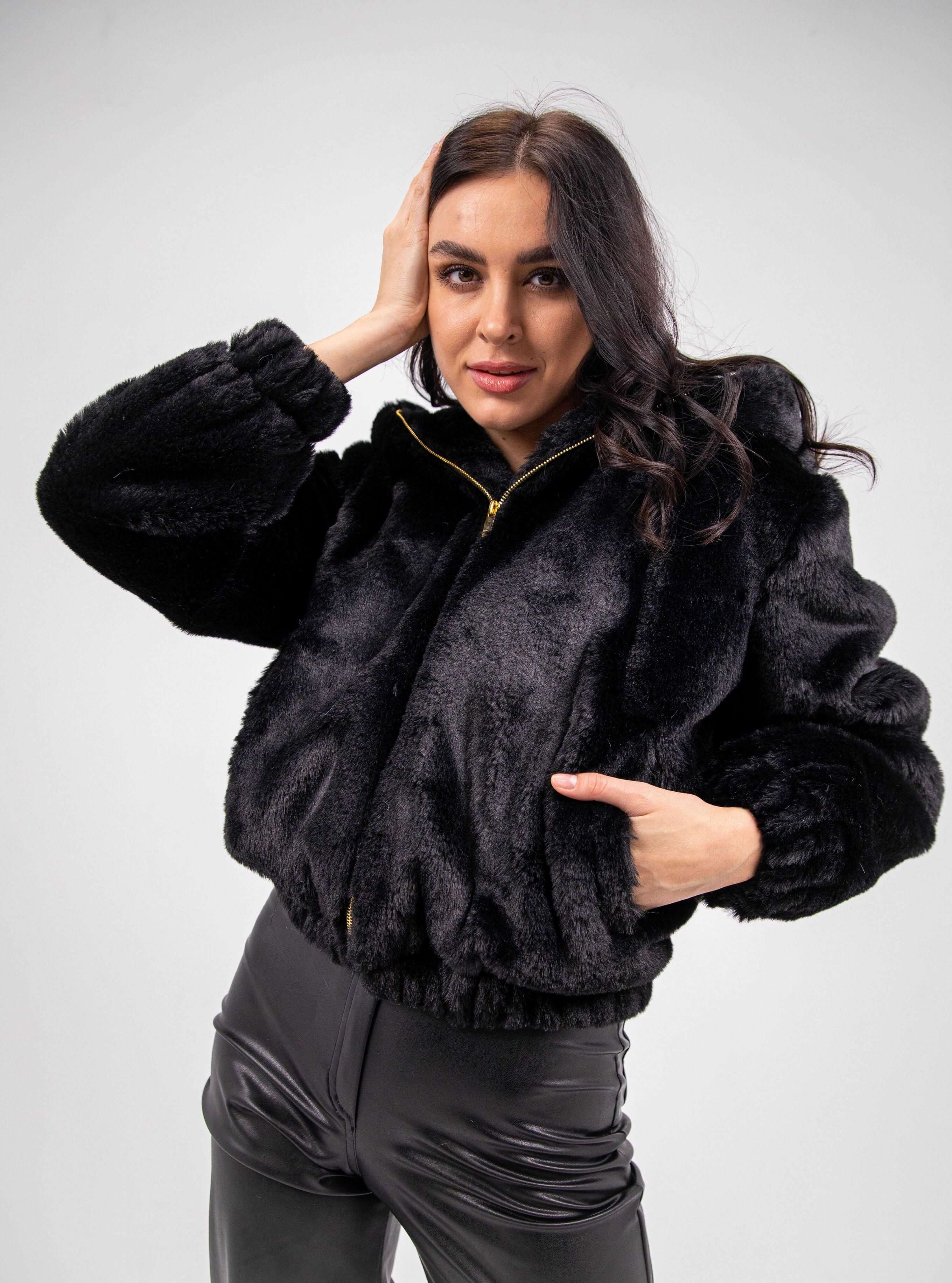 FAUX FUR HOODED JACKET