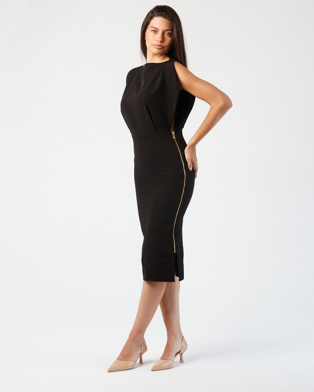 BUTTERFLY ZIP-DETAIL MINIDRESS