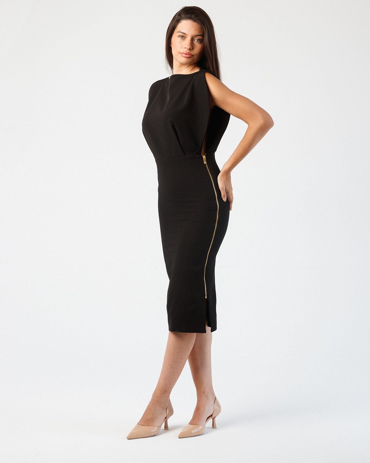 BUTTERFLY ZIP-DETAIL MINIDRESS