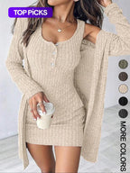 Women'S Striped Dress Set, Casual Style, Comfortable Fabric, Fashion Design, Perfect for Daily Wear, Clothes