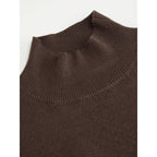 Cider Knit High Neck Long Sleeve A-Line Maxi Dress with Belt