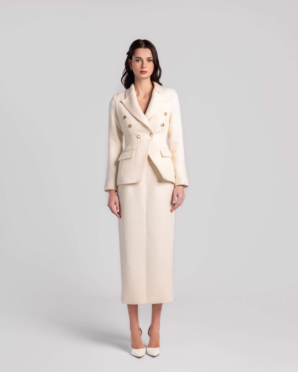 Double breasted tweed Suit