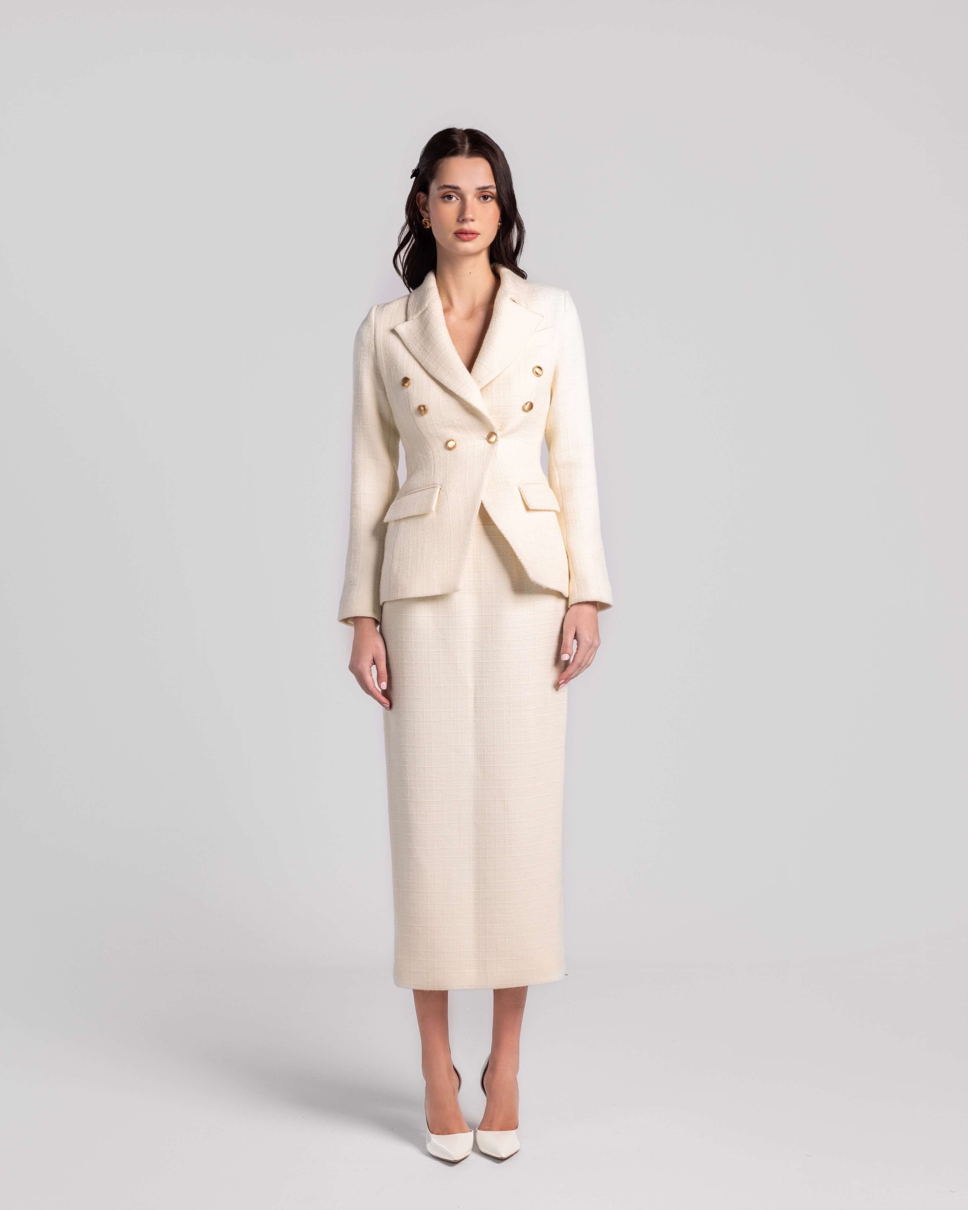 Double breasted tweed Suit